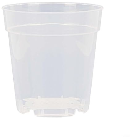 Wusvive Planteringskrukor i klar plast, genomskinlig blomkruka med dräneringshål för trädgård, barnkammare, startpaket (17 cm)