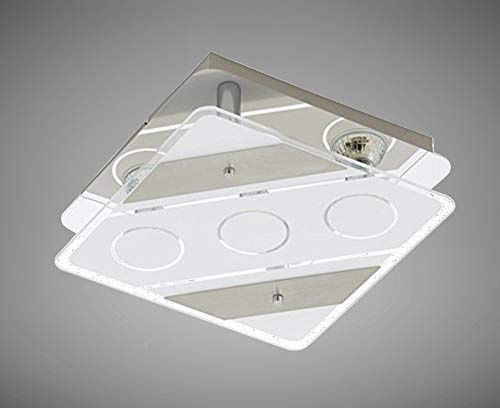 Trango 3617 LED Deckenstrahler *ELSIE* aus Metall mit Design Motive bedrückt Glas-Lampenschirm, Deckenlampe, Wandleuchte, Badlampe inkl. warmweiß 3000K LED Leuchtmittel Flurlampe