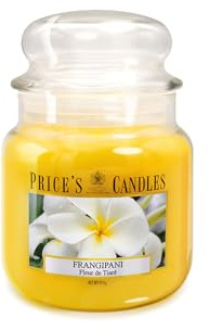 Price's Candles - Bougie parfumée en pot de verre moyen avec couvercle en verre, Frangipani