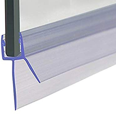 Cozylkx Frameless Shower Door Bottom Seal with Drip Rail 1/4 Thick Glass 27.5 Long Sweep - Glass Door Seal Strip Stop Shower Leaks