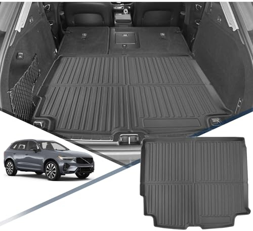 YEE PIN Bagageutrymme matta för Volvo XC60 2018-2022 2023 2024 bagageskydd sidoskyddsmatta bil bagageutrymme bricka skyddsmatta för säker transport av bagage halkfri