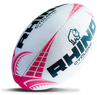 Rhino Cyclone Rugby Ball White/Red Size 3