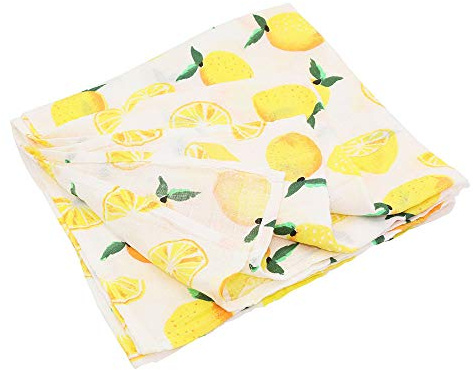 Chickw1 Baby Musselin Babydecke Kuscheldecke, Superweich Baumwolle Kinderdecke Krabbeldecke Perfekt für Kinder et Baby Kinderwagen, Kleinkindbett und Babyschale (120 * 120cm,Gelb)