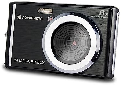 AGFA PHOTO Realishot DC5500 - Fotocamera Digitale Compatta, 24 MP, Schermo LCD 2,4, Zoom Digitale 8x, Video HD 720p, Memoria Esterna SD, Batteria al Litio - Nero