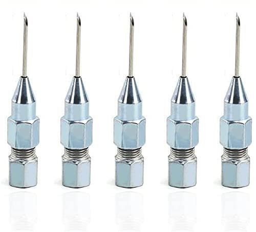 ZHUOZZ Schmierpistolen-Nadelspitze des Mundes, abnehmbare Nadelkopfdüse, Zubehör für Fettpressen, abgedichteter Lagernadeladapter, Nadel-Nasen-Fettspender (5PCS)