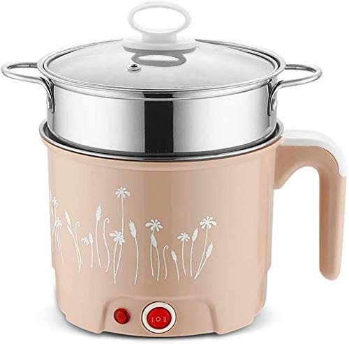 Olla arrocera Mini Olla arrocera de vapor Función de 1.5L / 220V / 400W Olla eléctrica Olla interna de acero inoxidable Vaporera y operación con un botón: para estudiantes, trabajadores de oficina e