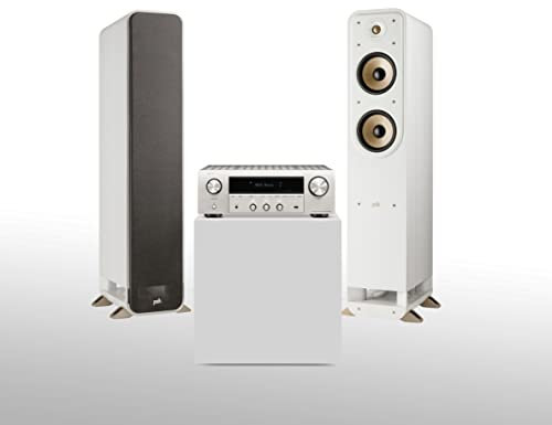 Denon DRA-800H Stereosystem, Stereo Receiver & HiFi Verstärker mit 5 HDMI Eingängen und Polk Signature Elite ES55 Standlautsprecher
