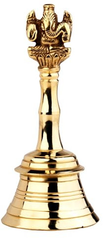 Campana in ottone fatto a mano Ganesh Campana Pooja Eventi Campana (13 cm)