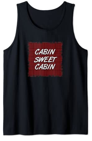 Cabin Sweet Cabin Red Plaid Dark Tank Top