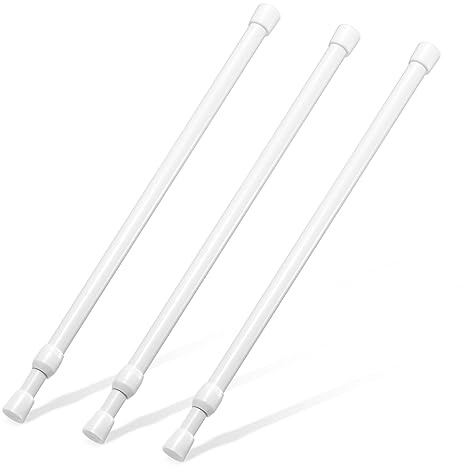 Spannstange 16 bis 28 Zoll, Goowin kleine Spannstange, 5/8 Zoll Durchmesser, ohne Bohren, erweiterbare kurze Spannstangen, Federstangen, 5 Stück, weiß