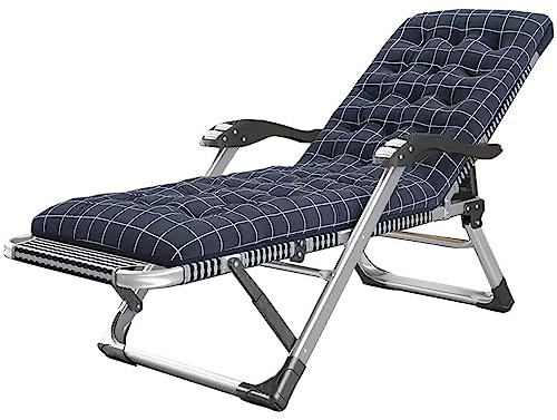 Gartenstuhl Sonnenliege Hoch Senioren mit Kissen Saunaliege Auflage Extrabreit Liegestühle Liege mit Kissen Gartenliege Liegender Recliner Relaxliege für Erwachsene, Reisen, Büro, Angeln ( Farbe : #1