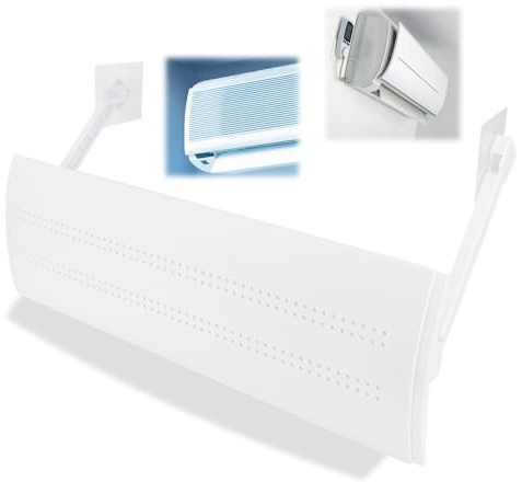 LenTLy Deflector de Aire Acondicionado,Deflector de Aire Acondicionado a Prueba de Viento con Ranura para Tarjeta,Diseño Telescópico Instalación Simple (Modelo Hueco Impermeable)