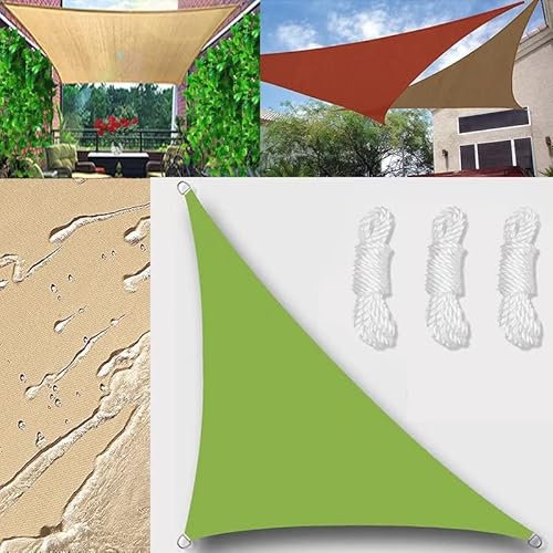 Sun Shade Sail 2x2x2.8m triangle Outdoor Waterproof Right Shade Sails Canopy UV Protection for Garden Patio Block With Rope Shade Sail Kit Green