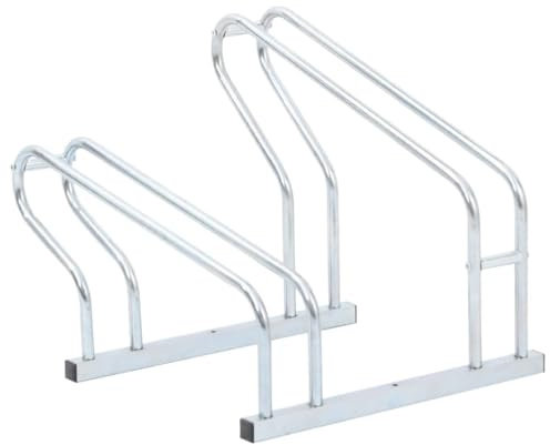 vidaXL Support de vélo au sol autoportant pour 2 vélos acier galvanisé, support de vélo au sol, support de bicyclette, support de vélo d'intérieur