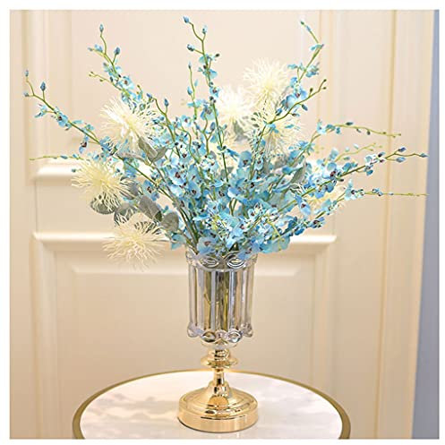 RWRAPS Künstliche Blumen, Simulationsblumen-Set, tanzende Orchidee, Hortensie, gelbes Modell, künstliche Blumen, geeignet für Ausstellungshalle, Hotel, Büro, Blumen (blau)