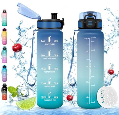Stylanda Borraccia Sportiva, Borraccia 500ml, Borraccia Sport, Borracce ciclismo, Senza BPA & Prova di Perdite, Borracce per Bambini, Adulto, Bici, Scuola, Ufficio, Yoga