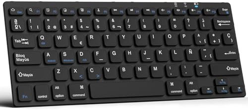 GAOJIE Teclado Inalámbrico Compatible con iPad 10.2''/9.7'', iPad Pro 11''/iPad Pro 12.9'', iPad Air/iPad Mini/iPhone, Teclado Bluetooth para Tablet, Windows, iOS, Android(Negro)