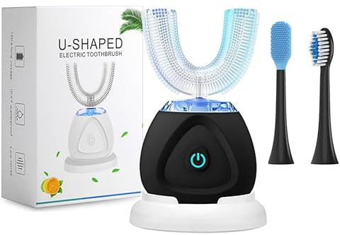 EITVLAGE Electric Toothbrush, Automatic Toothbrushes Auto Tooth Brush, Teeth whitening Brush with Timer & Wireless Charging 360° Electric Toothbrush for Adult (Black)