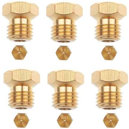 SIGANDG 6 Pièces Gicleur Butane Universels, Brûleurs à Gaz Naturel pour Plaque de Cuisson GPL, Jets, Buses et Injecteurs (0,5, 0,7, 0,87, 0,65, 0,9, 0,96)