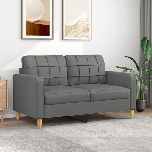 Xichuzi 2-Sitzer-Sofa Dunkelgrau 140 cm Stoff, Sofa Wohnzimmer, Jugendsofa, Relaxsofa, Sofas & Couches, Sofa Für Schlafzimmer, Jugend Zimmer