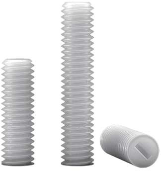 KSeSii M3 M4 M5 M6 M8 M10 M12 Metrisches Gewinde, weißes, mit Kunststoff isoliertes, geschlitztes, flaches Ende, Madenschraube mit Gewindestift(M8x12(20pcs))