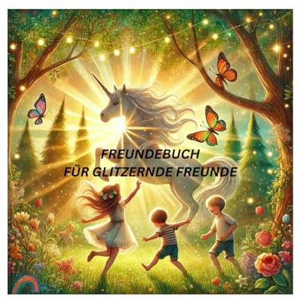 Freundebuch für Mädchen: freundebuch mit viel Glitzer und Einhorn motiven ab 3 Jahren für Kindergarten oder Grundschule