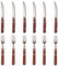 Steakbesteck edelstahl holz set 12 teilig mit 6 teilig Steakmessern und 6 teilig Steakgabeln