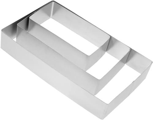 Alipis Molde para Mousse Rectangular Inoxidable 3 Piezas para Hornear Tartas y Galletas Herramienta Reutilizable para Repostería para Pasteles y Mousse