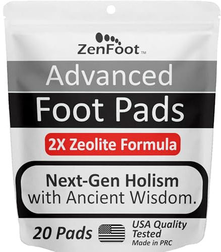 ZenFoot Fortschrittliche Zeolith Fußpflaster mit Curcumin und Ingwer – eine effektive und leistungsstarke Mischung – Premium-Patches mit 20 Fußpflastern
