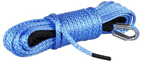 Cuerda sintética for cabrestante de Coche de 9 mm x 26 m, Resistente, for Remolque de vehículos Todoterreno, ATV y UTV. Ligero y con Mayor Resistencia a la abrasión(Blue)