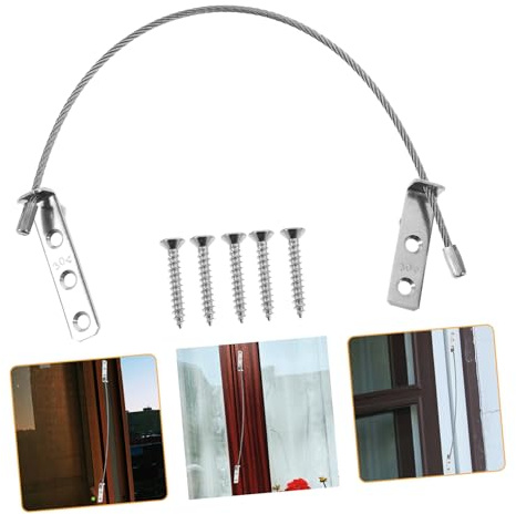 POPETPOP 3 piezas Protector de Ventana con Cable de Acero Inoxidable de Cierre de Seguridad para Limitador para Ventanas Abatibles y Puertas Correderas Anticaídas Resistente y Fácil