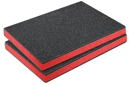KiBcsLic 2 Stück Box Kissen Einlage Werkzeugkasten Schaumstofflagen EPE Schaumstoff Herausnehmbar Schützend für Haushalt Werkstatt Versand Lagerung, 45x50x3cm