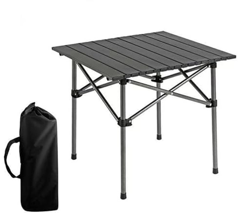 Blendra Folding Camping Table That Fold Up Portable Picnic Table Lightweight Aluminum Folding Table Roll Up Tables for 2-4 Person Camping, Beach, Picnic, Outdoor BBQ, Backyard（53 x 51 x 50CM）
