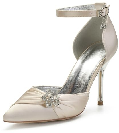 Miyoopark Dam eleganta bröllopsskor pianoklack, brudskor, M524 champagne, 38.5 EU