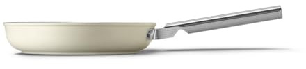 Smeg, FPF2002CRM Antihaft-Bratpfanne, Durchmesser 20 cm, PFAS-freie Keramikbeschichtung, Edelstahlgriff, für alle Herdarten geeignet, ofenfest bis 250 °C, 1,5 l Fassungsvermögen, Mattcreme