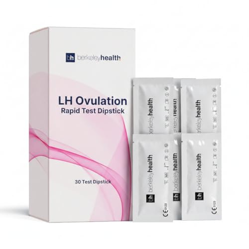 30-Pack LH Ovulation Rapid Test Dipstick by Berkeley Health - 30 Ovulation Tests for Self-Testing Use, Detects LH Surge in Urine, Fertility Tracking Strips
