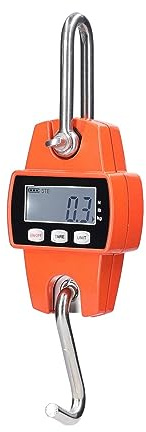 Escala colgante Báscula de grúa electrónica 300kg, herramienta pesaje DIY, báscula gancho acero inoxidable peso pesado Industrial, colgante Digital LCD(Oranje)