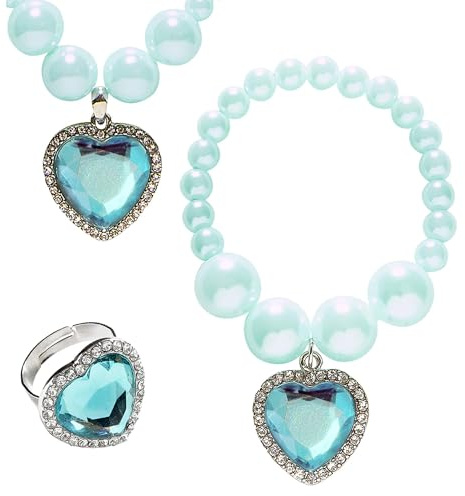 W WIDMANN MILANO Party Fashion - Schmuckset, Kette, Ohrringe, Ring, Accessoires für Prinzessinnen Kostüme