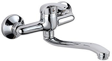 Wandarmatur Armatur für die Wand Einhandmischer mit Auslauf kurz 15cm Chrom