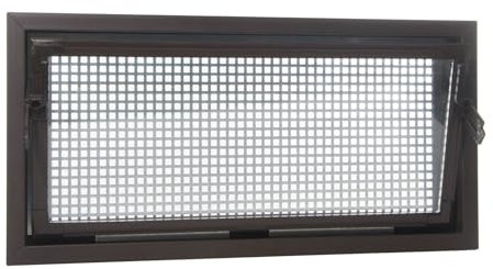 ACO 100x80cm Nebenraumfenster Einfachglas + Schutzgitter Kippfenster Fenster braun