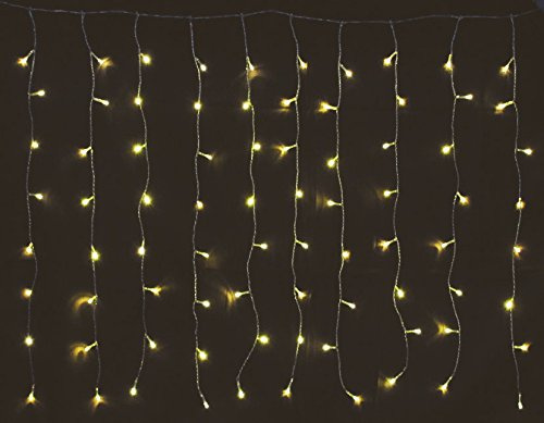 Spetebo 160er LED Lichtervorhang - warmweiß - Eiszapfen Lichterkette für Innen & Außen