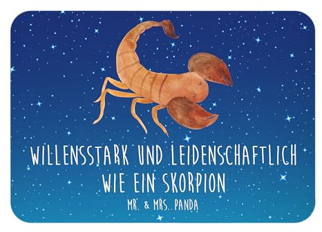 Mr. & Mrs. Panda Magnet Sternzeichen Skorpion - Geschenk, Geburtstag Oktober, Skorpione, November, zettelhalter, haftmagnet, whiteboardmagnet, Kühlschrankmagnet, holzmagnet