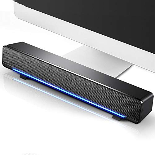 Barre de Son,stéréo Filaire USB,Home Cinema,Barre De Son Tv, Haut-parleurs domestiques pour Ordinateur de Bureau ou Ordinateur Portable ou téléphones Portables, Son Surround Basse, limpide(N