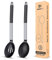 Paquete de 2 Cucharón de Silicona, Cucharas Grandes Solidas, Utensilios de Cocina para Mezclar, Cocinar, Servir y Freir Comida, Verduras, Salad（Negro）
