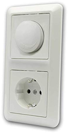 CUP Kombi Steckdose & LED Dimmer, 3-teilig, weiß, für ohmsche Lasten