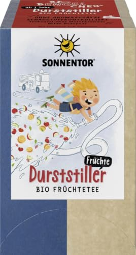Sonnentor | Früchtetee Durststiller Bio-Bengelchen® | milder Kindertee mit Hagebutte Hibiskus Apfel Erdbeere – heiß & kalt ein Genuss | 18 Aufgussbeutel à 1,8g