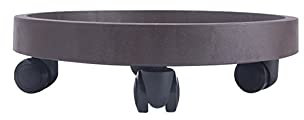 YiHYSj Blumentopf-Ständer auf 4 Rollen strapazierfähig Plant Stand Movable Pflanzenroller Transporthilfe für Pflanzen für drinnen und draußen Blumentopf Ständer - 50kg (Braun) (36cm)