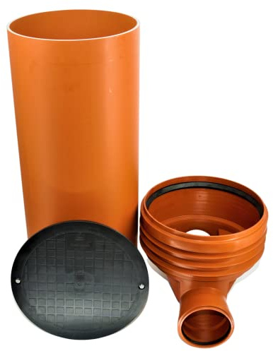 KARMAT/Dyka Megaastore KG Schacht DN400/DN160 - Komplett SET - KG Rohr 100 cm - Kanal Entwässerung - Kontrollschacht Revisionsschacht Komplett SET