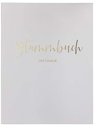 DeinWeddingshop Stammbuch der Familie, personalisiert - Familienstammbuch Hochzeit Standesamt - Deluxe Serie - Hardcover (weiß Weiss Pure White) (16x21cm, PERSONALISIERT)