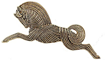 Broche vintage en forme de cheval pour femme fille homme ton or antique broche en forme de grand animal accessoires de costume bohème d'Halloween Noël vacances cadeau pour ami père oncle